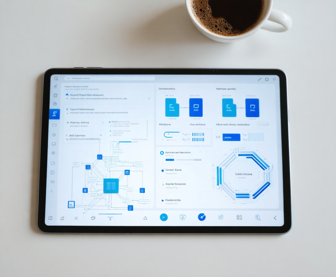 Детали учебной программы на планшете